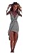 Sexy Women Deep V-neck Boho Bandage Evening Party Dress Beach Dresses(Gray-Small)