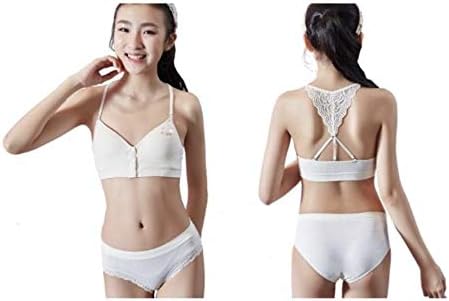 Girl's Light Padded Cotton Wireless 28 Size A Cup Bra Panty Set