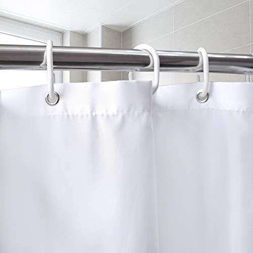 AooHome 72x66 inch Short Shower Curtain Liner, Fabric Solid Color