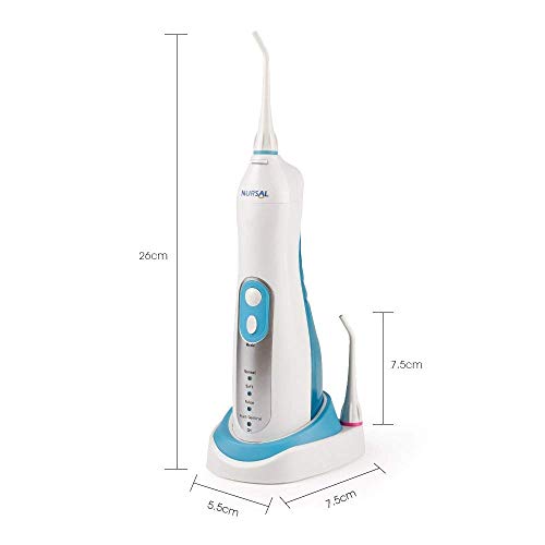 NURSAL Water Dental Flosser with 4 Free Jet Tips & High-capacity Water Tank, 4-Mode Cordless Rechargeable Oral Irrigator For Home Use and Travel - Thumbnail 7