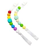 Pacifier Clip - 2 Pack - Silicone Baby Teething Pacifier Clip - UNISEX - BPA-Free - Non-Toxic