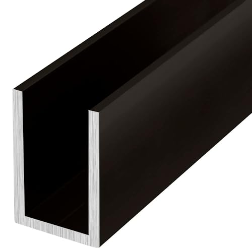 Brixwell WGU1DU-CCP23 Wet Glaze Deep U Channel 1-1/2" Height Black Bronze Anodized Finish - 23" Length at Amazon