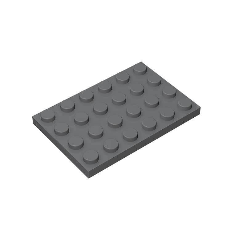 TTEHGB TOY Classic Building Plate 4x6 100 Pieces, Compatible with All Major Brands Parts and Pieces 3032 (Colour: Dark Grey)