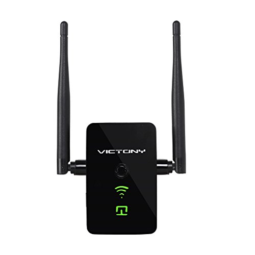 Victony V750-750Mbps Wireless Dual Band WiFi Extender with Dual 5dBi External Antennas Wi-Fi Signal Booster with 2.4GHz + 5GHz, Wall Plug, Ethernet Port, WiFi Repeater (750Mbps)