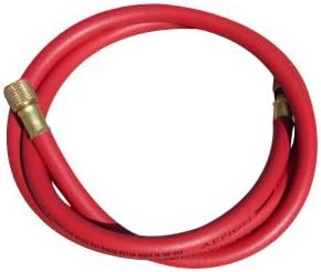 AppionMH380006EAR 3/8" Diameter Hose, 3/8" FL to 1/4" FL Vacuum Certified Refrigerant Hose, 6', Red