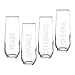 Cathy's Concepts Celebrate Stemless Champagne Flutes – Silver Engraving, 4 Celebratory Sayings, 4-Glass Set