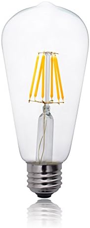 Edison Led Bulb,Simex 6W Dimmable Edison Style Vintage LED Filament Light Bulb, 2700K Warm White 600LM, E26 Medium Base Lamp, ST21(ST64) Antique Shape, 60W Incandescent Replacement, 1-Pack