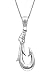 Honolulu Jewelry Company Sterling Silver Fish Hook Necklace Pendant with 18