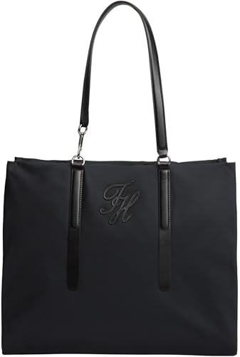 Damen Tote Bag Tasche Elevated Nylon mit Druckknopf, Schwarz (Black), Einheitsgröße