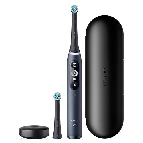 ORAL-B IO DEEP CLEAN + PROTECT RECHARGEABLE ELECTRIC TOOTHBRUSH, BLACK WITH A IO SERIES 7 TOOTHBRUSH, 2 REPLACEMENT BRUSH HEADS, AND A CHARGING TRAVEL CASE