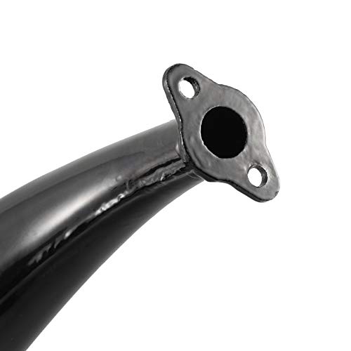 HGC 40mm Half Moon Banana Silencer Muffler Exhaust Pipe Bigger High Performance For 49cc 60cc 66cc 80cc 2-Stroke Engine Motor Motorized Motorised Bicycle Bike Upgrade Black