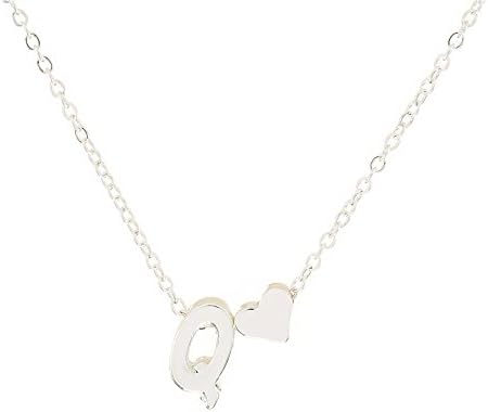 SUZN Fashion English A-Z Letter Necklace with Heart Alphabet Pendant Necklace
