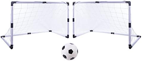 Yamix サッカーゴール 2個セット サッカーゴールネット ポータブルサッカーゴールセット サッカーボールと