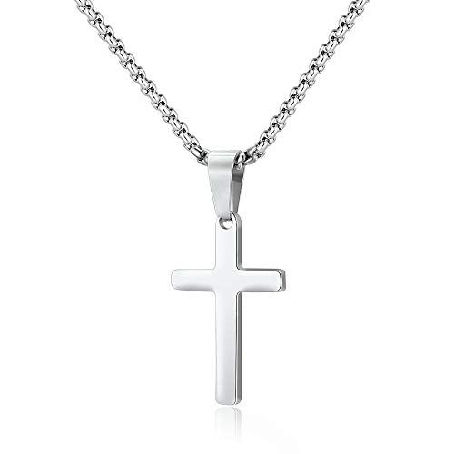 M MOOHAM Stainless Steel Cross Necklace Cross Necklace Stainless
