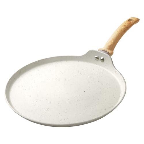 Innerwell 11 inch Nonstick Crepe Pan, Granite Coating Flat Skillet Dosa