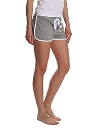 Pantalones cortos de entrenamiento para dama con rayas laterales y bolsillo