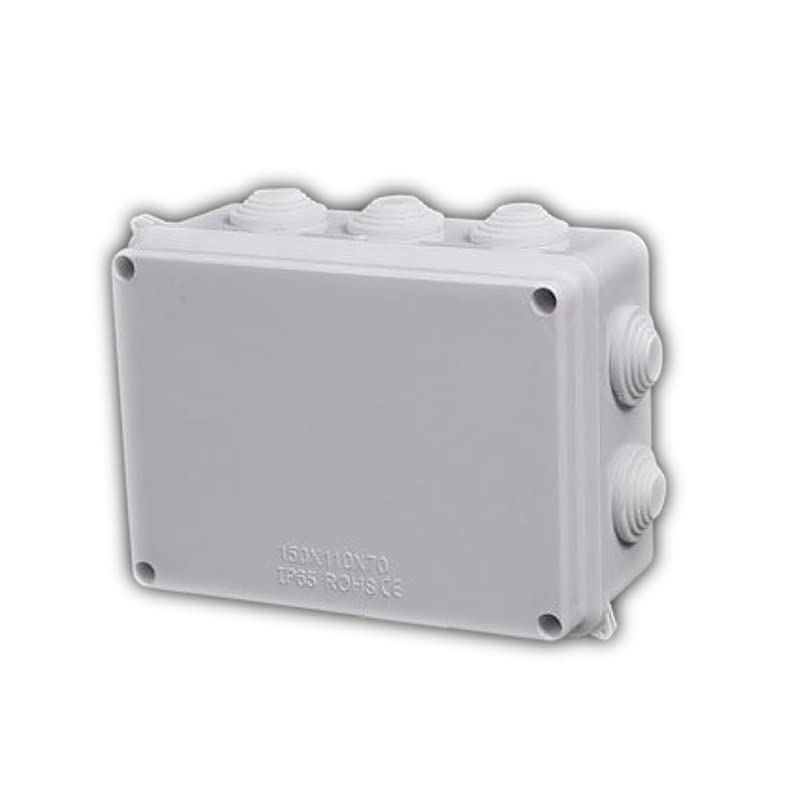 Electrical Junction Box, IP55 Weatherproof Electrical Enclosure Project Instrument Case, Opening Hole Project Box (1Pcs - 150 x 110 x 70mm)