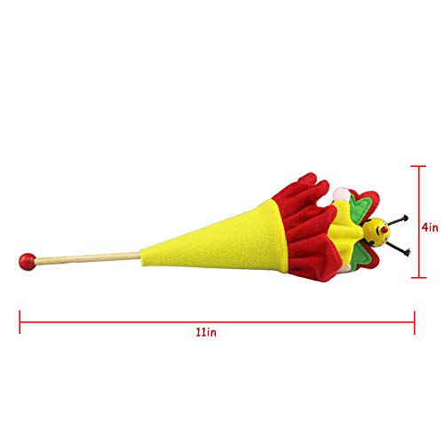 5 pcs Pop Up Cone Plush Puppets, Cute Animals Pop up Puppet Theater Telescopic Stick Rods Doll Fox Crow Bee Frog White Rabbit Gray Wolf Wooden Educational Toy by Sealive (Random Color) - Thumbnail 5
