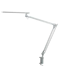 PC Accessory: Phive CL-1 LED Architect Desk Lamp / Clamp Lamp, Metal Swing Arm Dimmable Task Lamp (Touch Control, Eye-Care Technology, Memory Function, Highly Adjustable Office / Work Light) Silver