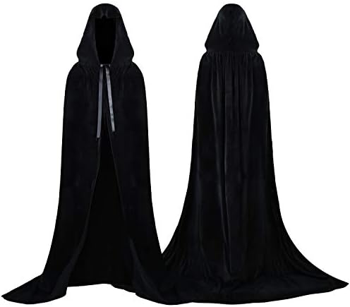 Proumhang Vampire Cape Cloak with Hood Deluxe Velvet Cape Medieval Adult Costume Halloween Christmas 190 CM