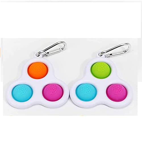 2PCS Simple Dimple Sensory Fidget Toy, Mini Keychain Early Education