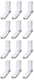 Fruit of the Loom Girl's 12 Pack Crew Socks,  White/Lavender, Shoe Size: 10.5-4 (medium)