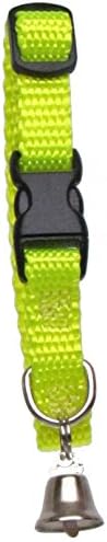 Sandia Pet Products 3/8" Regular Neon Yellow Ferret Collar with Bell - Adjustable 6 to 8 Inches