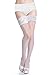 Lubricious Thigh High Stockings (One Size 3 Pack, Black, Nude, White)