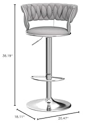 Kakotito 360° Velvet Swivel Bar Stools with Low
