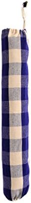 Plastic Grocery Bag Holder and Dispenser - Blue Checker
