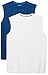 Amazon Essentials Men's 2-Pack Performance Muscle T-Shirts, Navy/White, XX-Large