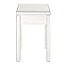 OSP Home Furnishings Reflections End Table with Drawer, Silver Mirrored Finish