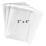 200 Pack Clear Resealable Cellophane Bags - Thick 2 MIL Glossy Self Seal Cello Bag for Gifts, Food, Soap, Candles and Bakery Goods (3