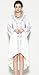 R.Vivimos Womens V Neck Bell Sleeve Vintage Floral Embroidered High Low Long Dresses Medium White