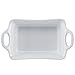 Rachael Ray Stoneware Rectangular Small Au Gratin Pan, 12 oz, White