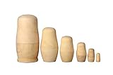 LittleTiger Set of 6pcs Unpainted Russian Nesting Doll , Blank Doll , Make Your Own Doll , 5.9 High by LittleTiger