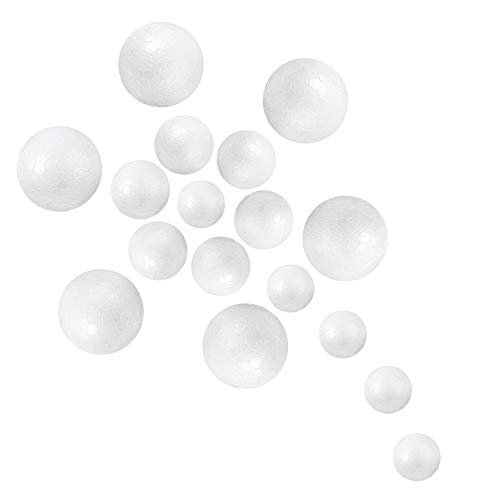 PRALB 120PCS Smooth and Round Foam Craft Balls, Polystyrene Foam Ball Makes Large DIY Ornaments, White, 3 Different Sizes(2CM, 2.5CM, 4CM) - Thumbnail 2