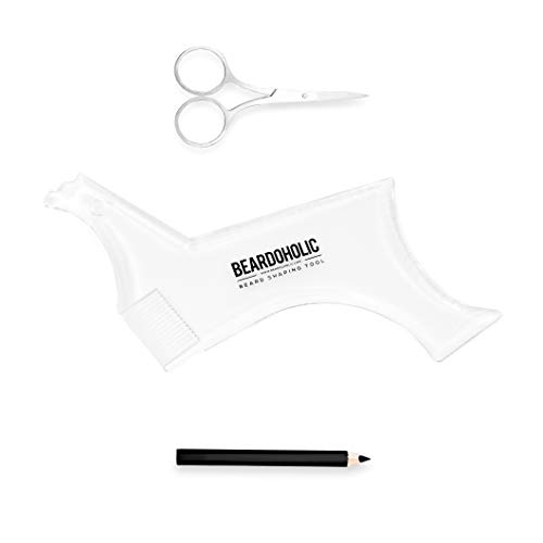 BEARDOHOLIC Beard Shaper, Advanced 9 in 1 Design Beard Shaping Tool with Templates, Transparent for Easier Alignment and Styling, Beard Trimming Guide for Facial Hair - Thumbnail 2