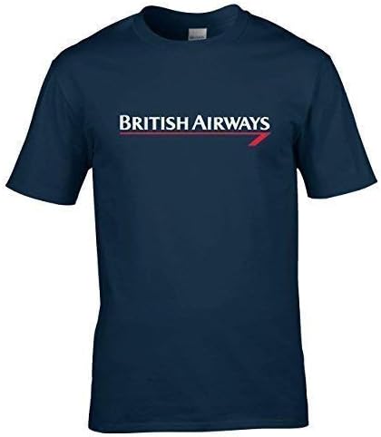 Naughtees British Airways Old Logo Airline T-Shirt, Great for Airline Buffs, Airport Geeks and Plane spotters of The World.