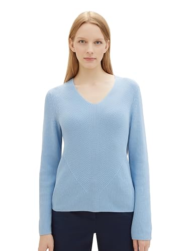 TOM TAILOR 1040332 Cárdigan de Punto, 34587-Light Fjord Blue, S para Mujer