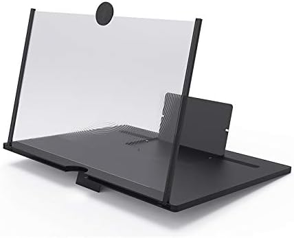 Phone Screen Magnifier,10inch HD Cell Mobile Phone Screen Magnifier Video Amplifier Foldable 3D Zoom Enlarger Screen Expander Non-Slip Bracket Stand Holder for All Smart Phone Black (HD00160)