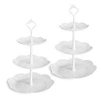 Candora Cake Stands 2pcs Three-layer dessert rack fruit rack European cake rack