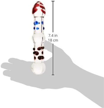 PleasureBox Sex Toy Sensual Glass Dildo, 19 cm, Honey Bumps - Image 3