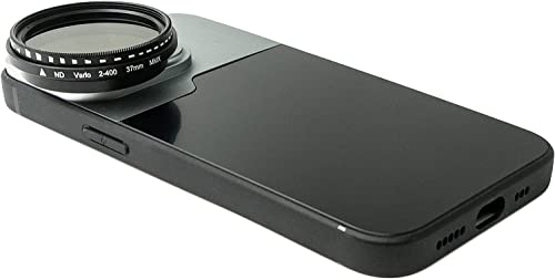 SYSTEM-S ND Vario Filtro 37 mm da 2 a 4000 densità neutra con custodia per iPhone 14 Pro