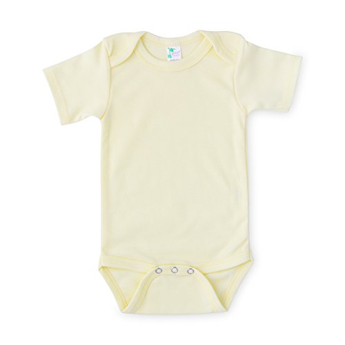 Laughing Giraffe Baby Blank Short Sleeve Unisex One Piece Bodysuit (3-6 Months, Yellow)