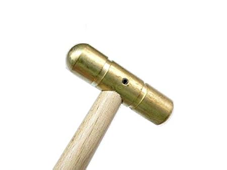 OSCAR Brass Hammer Small Flat FACE & Domed Head 2OZ Solid Brass Jewelry Work Hammer by KHAMBATI Jewellery Tools