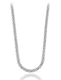 MiaBella - Cadena bizantina italiana de plata de ley 925 para mujer de 16.0 in, 18.0 in, 20.0 in