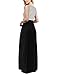 MEROKEETY Women's Summer Striped Sleeveless Crew Neck Long Maxi Dress Dress with Pockets Black