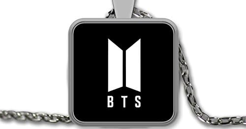 BTS Korea K-POP Square Pendant Necklace 1 inch in diameter