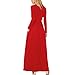 YS.DAMAI Women Long Sleeve Loose Plain Maxi Dresses Casual Pleated Long Dresses with Pockets(Red,XL)